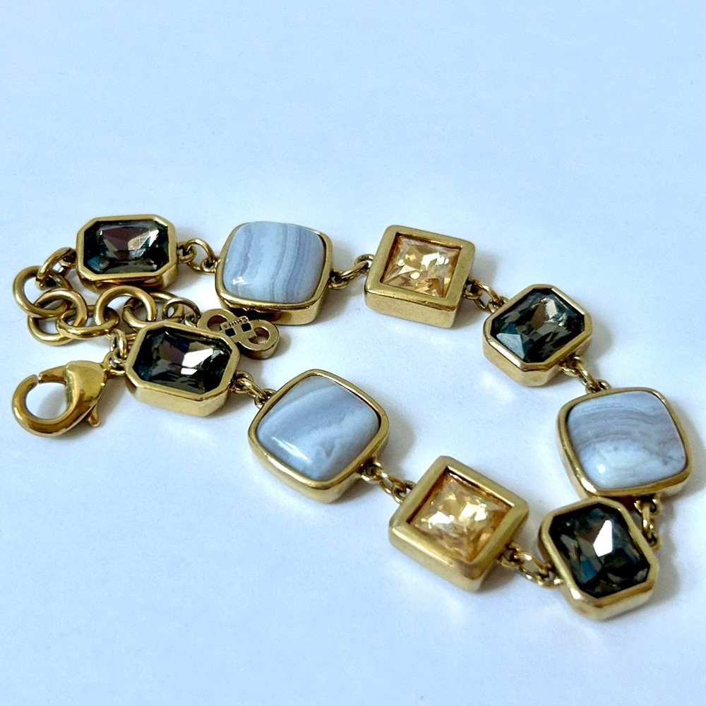 Alexis Bittar Gold-Tone Link Bracelet – Mixed Stones
